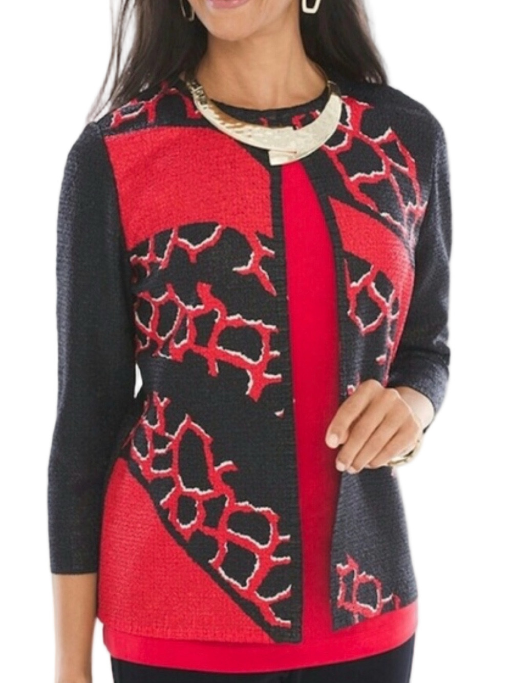 97. WOMENS CHICO’S TRAVELERS 2/L DETAIL JACKET